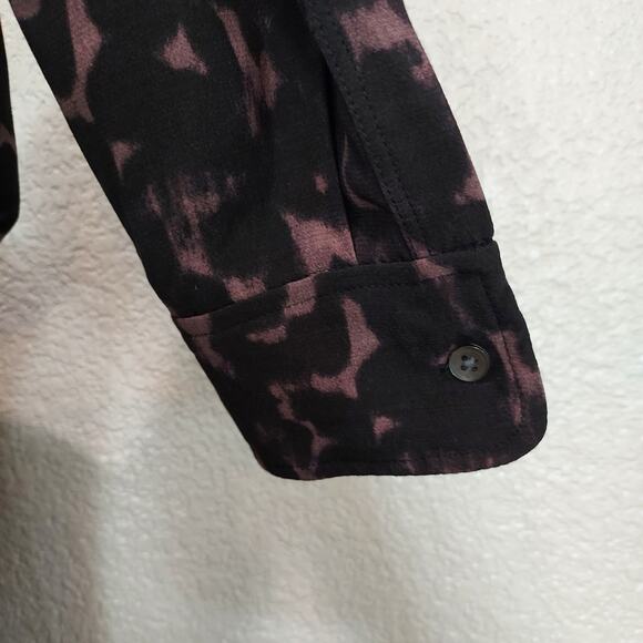 Rails Black & Lavender Animal Print Blouse Size L - Picture 5 of 13
